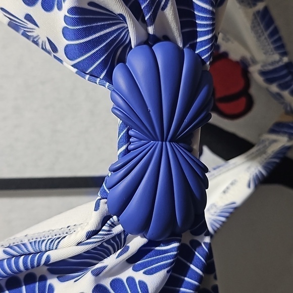 Kate Spade New York Blue Beryy Seashell Swim Padded Bra Size Large NWT - Picture 4 of 10